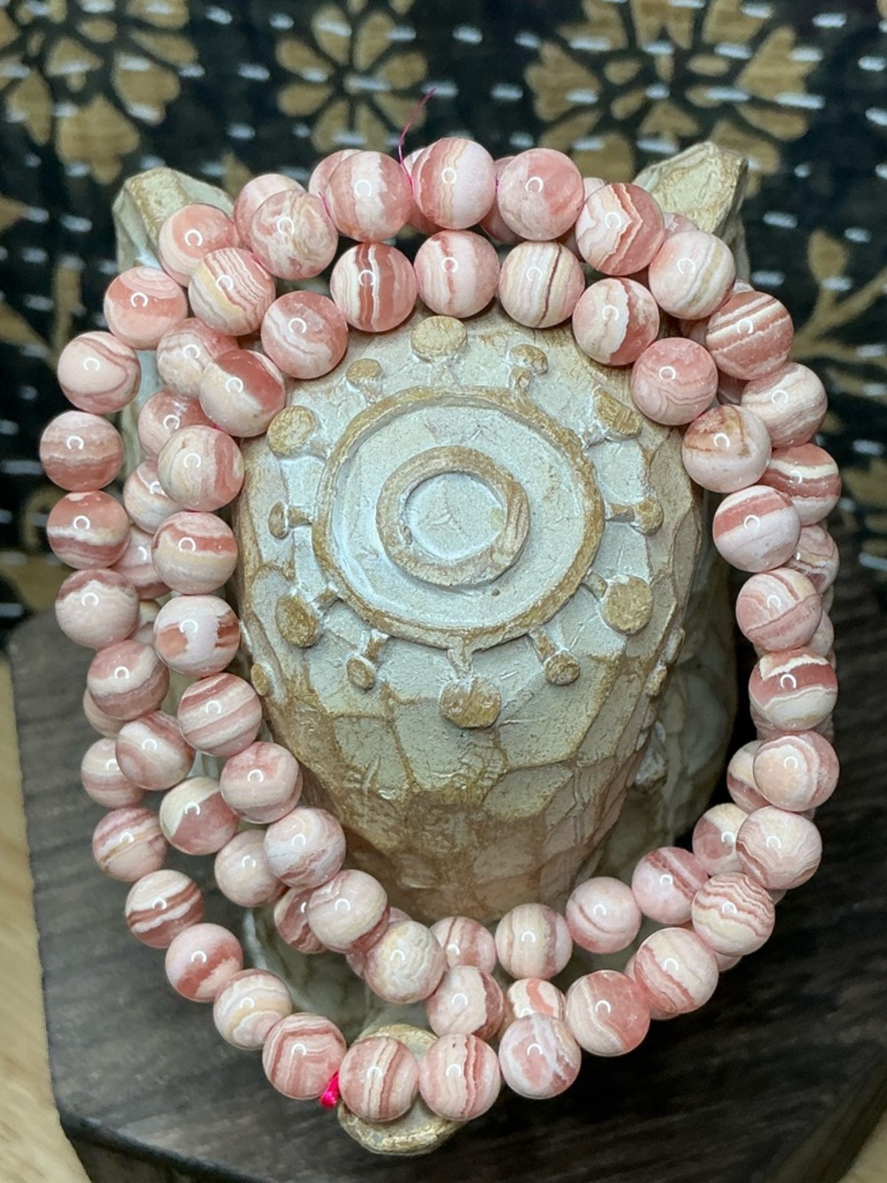 Rhodochrosite Triple 6mm